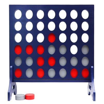 Tailgating Pros Premium Navy Giant Four in a Row with Carrying Case - Jumbo Oversized Outdoor Yard Game - Many Puck Colors Available!