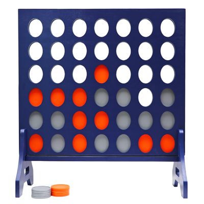 Tailgating Pros Premium Navy Giant Four in a Row with Carrying Case - Jumbo Oversized Outdoor Yard Game -Many Puck Colors Available!