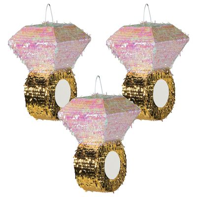 Bulk Metallic Diamond Ring Piatas3 Pieces