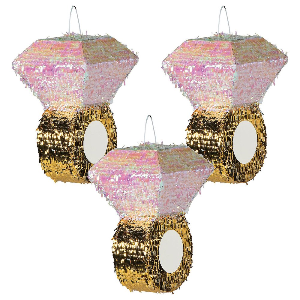 Bulk Metallic Diamond Ring Piatas3 Pieces