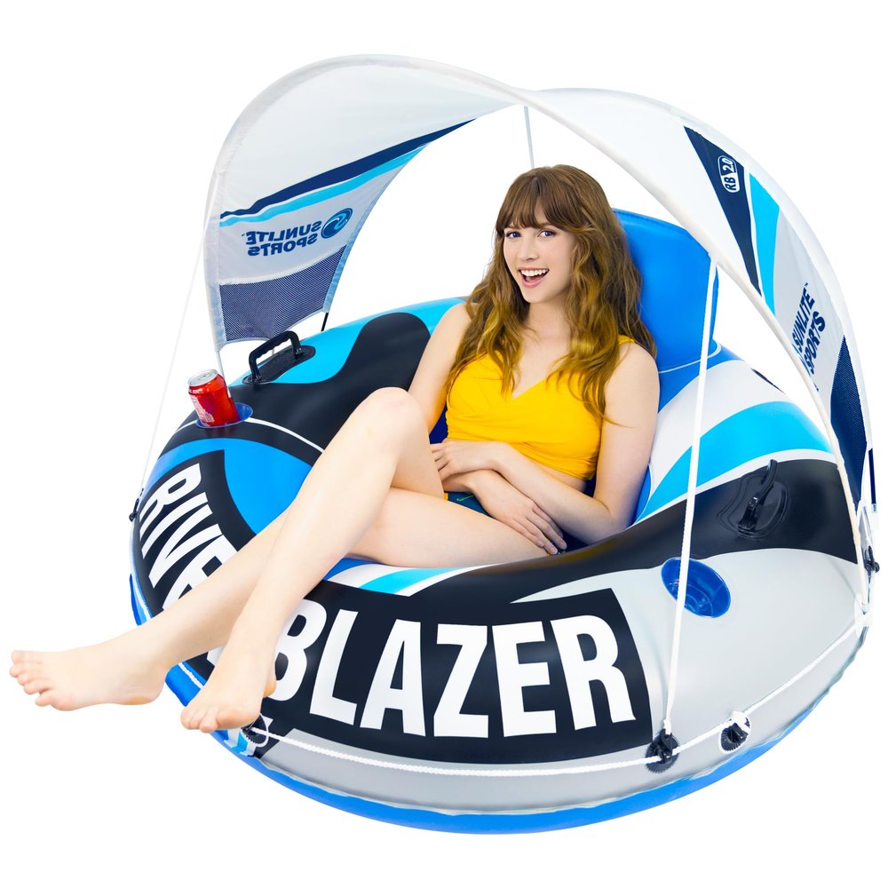 2026 New & Upgraded Sunlite Sports Heavy Duty River Tube Inflatable, Premium Water Float to Lounge Above Lake and River, Outdoor Water Raft Sport Fun, Recreational Use