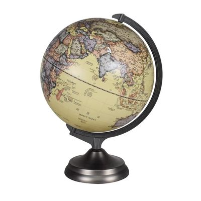 POCHY Practical Globe 12" Educational World Metal Stand Geographic World Globe Illuminated World Globe for School Home Office Beautifully Decor