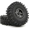 HOBBYSOUL Height 121mm 1.9 Tires and Wheels Rims Black, 1.9 Beadlock Wheels and Tires for 1/10 Mud Crawler Axial SCX10 Traxxas TRX-4 Redcat Gen8 Tamiay CC01, (4-Pack, Assembled) view 3