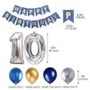 10th Birthday Party Decoration for Boys, Birthday Banner Number 10 Balloons Metallic Silver Blue Gold Latex Balloon for Boys Him Son Double Digits 10 Years Old Party Decoration Supplies(10th) view 4