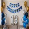 13th Birthday Party Decoration for Boys, Birthday Banner Blue Number 13 Balloons Metallic Silver Blue Gold Latex Balloon for Boys Him Son Official Teenager 13 Years Old Party Decorations (13th) view 1