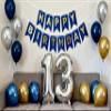 13th Birthday Party Decoration for Boys, Birthday Banner Blue Number 13 Balloons Metallic Silver Blue Gold Latex Balloon for Boys Him Son Official Teenager 13 Years Old Party Decorations (13th) view 3