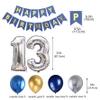13th Birthday Party Decoration for Boys, Birthday Banner Blue Number 13 Balloons Metallic Silver Blue Gold Latex Balloon for Boys Him Son Official Teenager 13 Years Old Party Decorations (13th) view 4