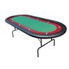INO Design Poker Table for 10 Player Casino Games 96 inches Light Series with Cup Holders Wooden Racetrack Felt Foldable Legs, Green view 1