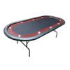 INO Design Poker Table for 10 Player Casino Games 96 inches Light Series with Cup Holders Wooden Racetrack Felt Foldable Legs, Black view 1