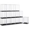 15 Display Cases Fits for Minifigures, Mini-Figures Display Boxes Fits for Figures Display, Single Mini-Figures Storage Case for Figures Collectors, Dust-Proof (Black) view 1