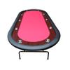 INO Design Poker Table for 10 Player Casino Games 96 inches Light Series with Cup Holders Wooden Racetrack Felt Foldable Legs, Red view 2