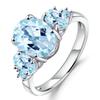 Kemstone Luxurious Geometric Natural Sky Blue Topaz Gemstone Ring | 925 Sterling Silver (6) view 1