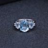 Kemstone Luxurious Geometric Natural Sky Blue Topaz Gemstone Ring | 925 Sterling Silver (6) view 3
