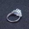 Kemstone Luxurious Geometric Natural Sky Blue Topaz Gemstone Ring | 925 Sterling Silver (6) view 4