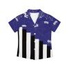 AmzPrint Halloween Shirt for Toddler Boys Spider Web Print Hawaiian Shirts Button Down Purple Tops for Kids Holiday Costume view 1