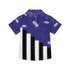 AmzPrint Halloween Shirt for Toddler Boys Spider Web Print Hawaiian Shirts Button Down Purple Tops for Kids Holiday Costume view 3