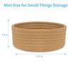 ABenkle Small Woven Basket, Empty Tiny Shallow Storage Basket, Mini Cotton Rope Baskets, Round Decorative Hamper, Basket Storage Bins for Toys, Spa, Socks, Nursery, Living Room- Brown view 2