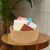 ABenkle Small Woven Basket, Empty Tiny Shallow Storage Basket, Mini Cotton Rope Baskets, Round Decorative Hamper, Basket Storage Bins for Toys, Spa, Socks, Nursery, Living Room- Brown view 3
