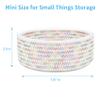 ABenkle Small Woven Basket, Empty Tiny Shallow Storage Basket, Mini Cotton Rope Baskets, Round Decorative Hamper, Basket Storage Bins for Toys, Spa, Socks, Nursery, Living Room view 2