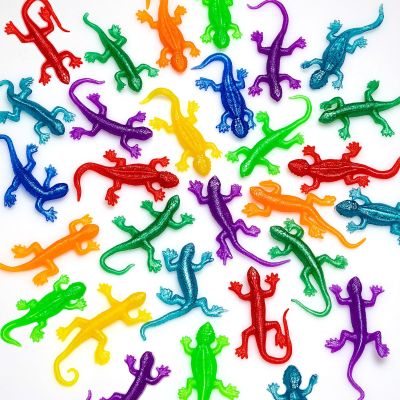 40 Pcs Stretchy Lizard for Halloween, 8 Color Lizard Toys for Teenagers to Funny, Rubber Fake Lizards Set for Halloween, Rubber Lizard Toy for Parody Filler