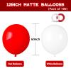 100pcs Red and white balloons 12 Inch Thickened Latex Red white Balloons for Mother's Day Decoration Valentine's Day Birthday Wedding Mother's Day Christmas Party Decorations view 2