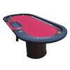 INO Design Poker Table for 10 Players 96 inches Oval Texas Hold'em Casino Games with Cup Holders Chip Tray Dropbox Speed Cloth, Red view 2