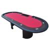 INO Design Poker Table for 10 Players 96 inches Oval Texas Hold'em Casino Games with Cup Holders Chip Tray Dropbox Speed Cloth, Red view 3