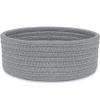 ABenkle Small Woven Basket, Empty Tiny Shallow Storage Basket, Mini Cotton Rope Baskets, Round Decorative Hamper, Basket Storage Bins for Toys, Spa, Socks, Nursery, Living Room- Grey view 1