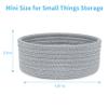 ABenkle Small Woven Basket, Empty Tiny Shallow Storage Basket, Mini Cotton Rope Baskets, Round Decorative Hamper, Basket Storage Bins for Toys, Spa, Socks, Nursery, Living Room- Grey view 2