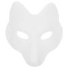 SEWACC White Unpainted DIY Blank Mask Halloween Fox Mask Costume DIY Blank White Fox Unpainted Craft for Halloween Masquerade Party for Party view 1