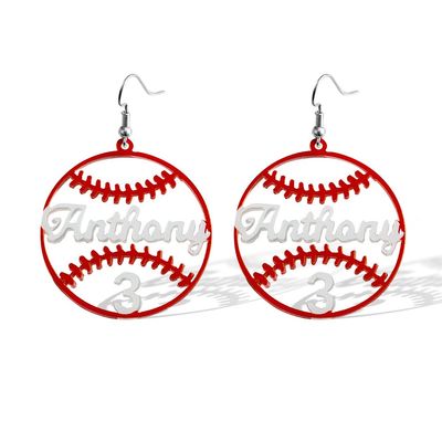 Custom Baseball Earrings Baseball Mom Earrings with Player Name Number Sport Earrings Sports Mom Earrings Personalized Jewelry Gifts For Her Mama