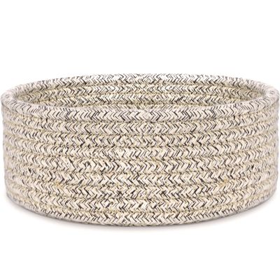 ABenkle Small Woven Basket, Empty Tiny Shallow Storage Basket, Mini Cotton Rope Baskets, Round Decorative Hamper, Basket Storage Bins for Toys, Spa, Socks, Nursery, Living Room- Mixed Brown