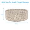 ABenkle Small Woven Basket, Empty Tiny Shallow Storage Basket, Mini Cotton Rope Baskets, Round Decorative Hamper, Basket Storage Bins for Toys, Spa, Socks, Nursery, Living Room- Mixed Brown view 2