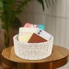 ABenkle Small Woven Basket, Empty Tiny Shallow Storage Basket, Mini Cotton Rope Baskets, Round Decorative Hamper, Basket Storage Bins for Toys, Spa, Socks, Nursery, Living Room- Mixed Brown view 3