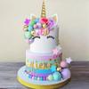 38 PCS Unicorn Cake Topper Unicorn Flower Cake Decorations with Flowers Balls Stars Unicorn Happy Birthday Cake Decorations (Flower) view 1