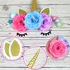 38 PCS Unicorn Cake Topper Unicorn Flower Cake Decorations with Flowers Balls Stars Unicorn Happy Birthday Cake Decorations (Flower) view 4