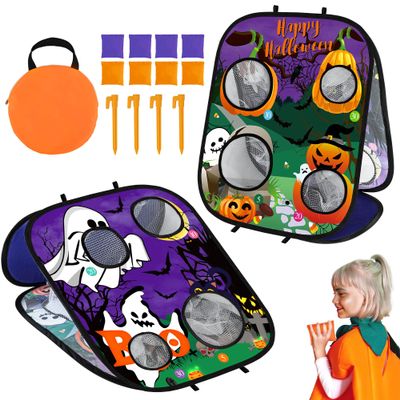 Halloween Games for Kids Party, Ghost Pumpkin Bean Bag Toss Games Halloween Party Games Favors Carnival Games for Adults Kids School Classroom Fall Festival Games Outdoor Indoor Trunk or Treat Gifts