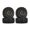 INJORA Black Coating Brass 1.0 Beadlock Wheel Tires Set for Axial SCX24 AX24 TRX4M FCX24 Upgrade 1/24 1/18 RC Crawler CarBlack view 1