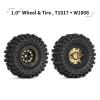 INJORA Black Coating Brass 1.0 Beadlock Wheel Tires Set for Axial SCX24 AX24 TRX4M FCX24 Upgrade 1/24 1/18 RC Crawler CarBlack view 2