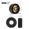 INJORA Black Coating Brass 1.0 Beadlock Wheel Tires Set for Axial SCX24 AX24 TRX4M FCX24 Upgrade 1/24 1/18 RC Crawler CarBlack view 3