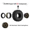 INJORA Black Coating Brass 1.0 Beadlock Wheel Tires Set for Axial SCX24 AX24 TRX4M FCX24 Upgrade 1/24 1/18 RC Crawler CarBlack view 4
