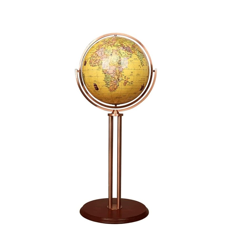 POCHY Practical Globe Round Wooden Base World Globes Illuminated Educational World Globes Large Geographic Globes Suitable for All Ages Beautifully Decor