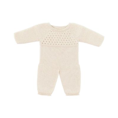 Miniland Clothes for Dolls 15 3/4'' Knitted Pajama White Color - ECO, Made in Spain, Quality, Role Play, Educational