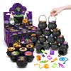 144Pcs Halloween Party Favors for Kids, 18 Prefilled Mini Plastic Witch Cauldron Halloween Goodie Bag Pinata Fillers Halloween Treats Non Candy Bulk Classroom Prizes Trick or Treat Toys Party Gifts view 1