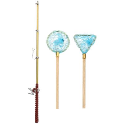Toddmomy Miniature Fishing Rod and Net Set for Dollhouse 1 12 Scale Mini House Accessories Outdoor Beach Scene Decor