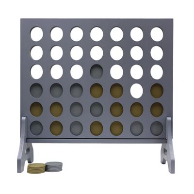 Tailgating Pros Premium Grey Giant Four in a Row with Carrying Case - Jumbo Oversized Outdoor Yard Game - Connect Multiple Pucks in a Row to Win - Many Puck Colors Available!