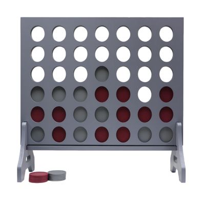 Tailgating Pros Premium Grey Giant Four in a Row with Carrying Case - Jumbo Oversized Outdoor Yard Game - Connect Multiple Pucks in a Row to Win - Many Puck Colors Available!