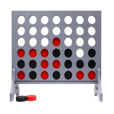 Tailgating Pros Premium Grey Giant Four in a Row with Carrying Case - Jumbo Oversized Outdoor Yard Game - Connect Multiple Pucks in a Row to Win - Many Puck Colors Available!