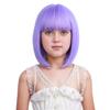 DUDUWIG Purple Bob Wig Bob Lavender Wigs Short Straight Wig Purple Bob Wigs with Bangs Hairnet Include (Small Size) view 3