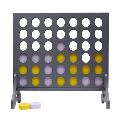 Tailgating Pros Premium Grey Giant Four in a Row with Carrying Case - Jumbo Oversized Outdoor Yard Game - Connect Multiple Pucks in a Row to Win - Many Puck Colors Available!